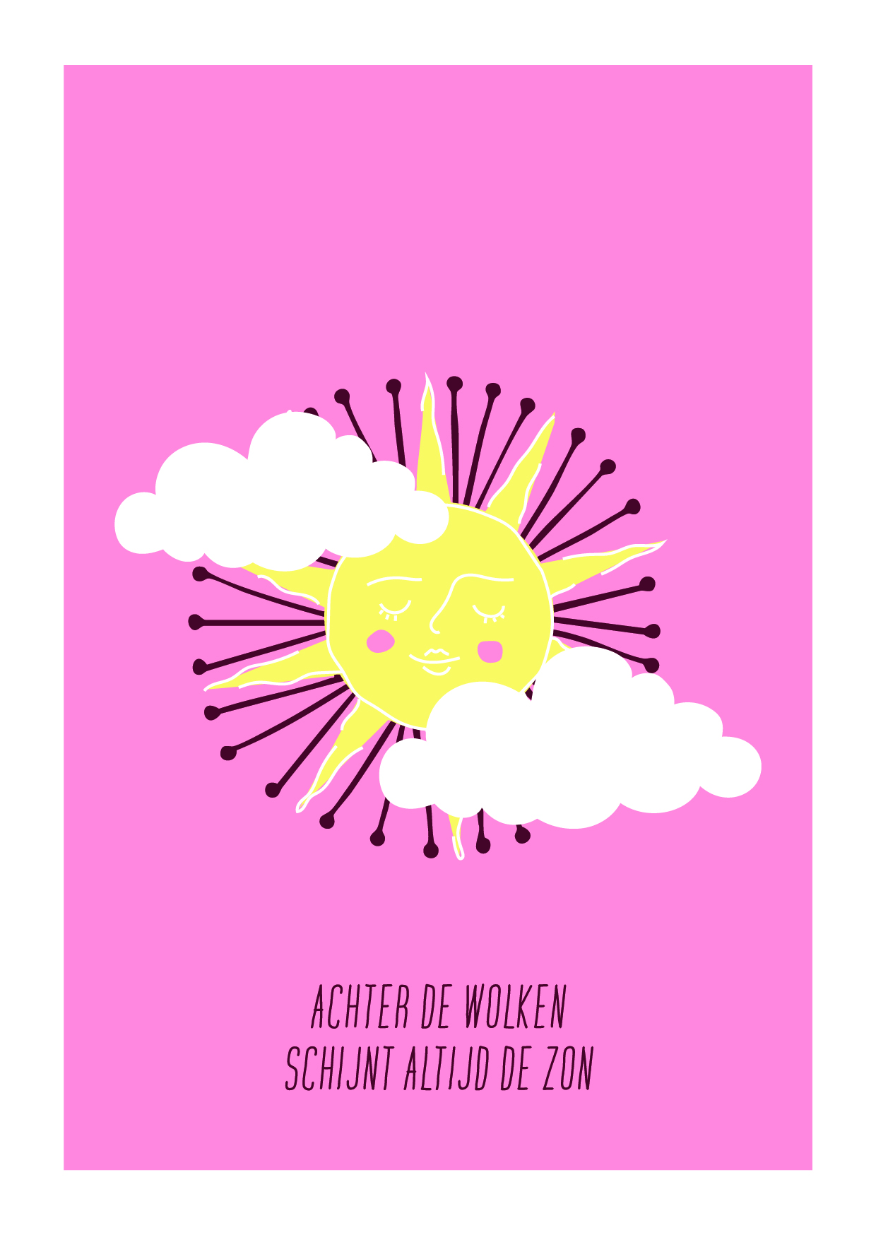 Ansichtkaart achter de wolken