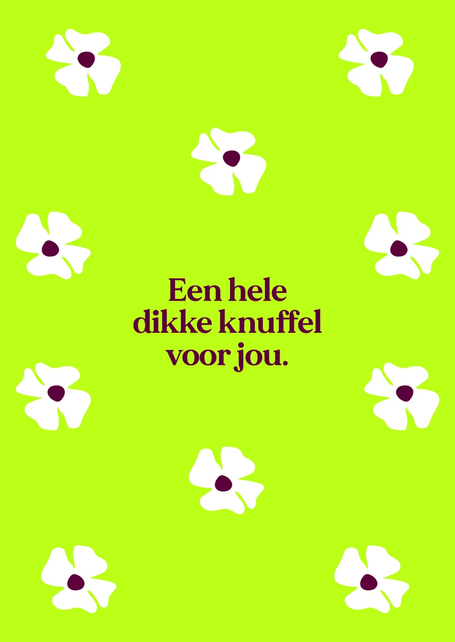Ansichtkaart dikke knuffel