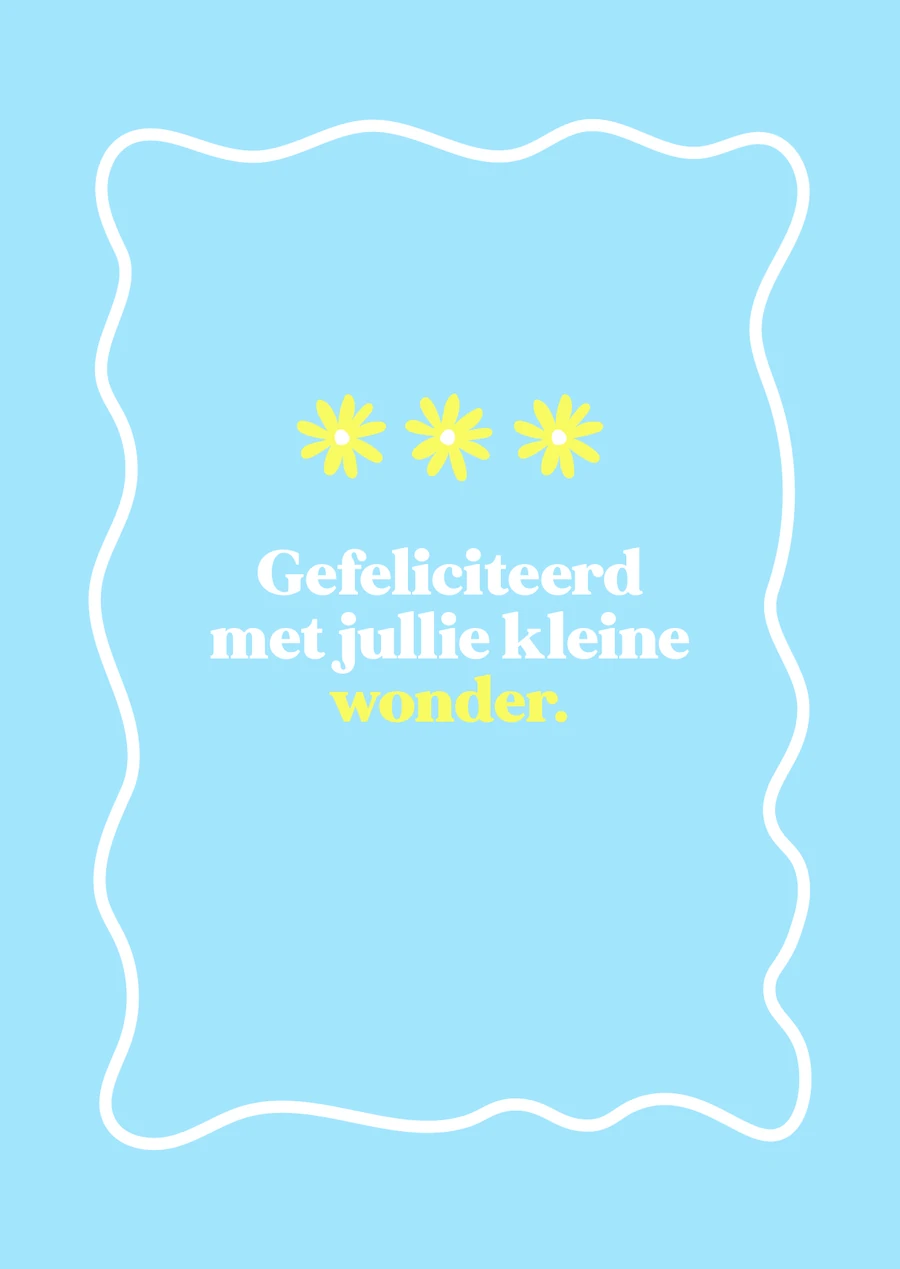 Ansichtkaart geboorte jongen