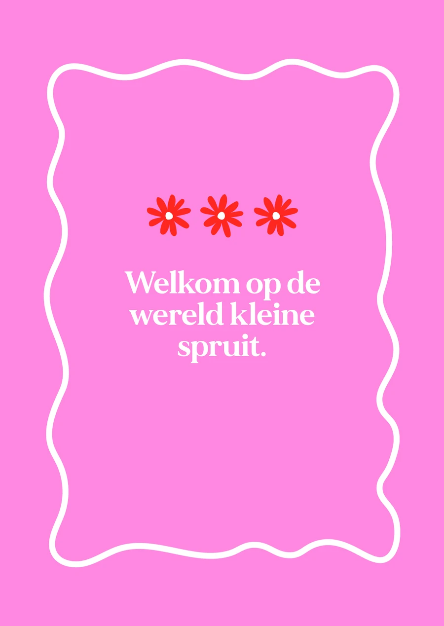 Ansichtkaart geboorte meisje